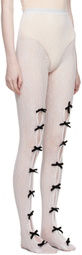 Nodress White Bowknot Fishnet Tights