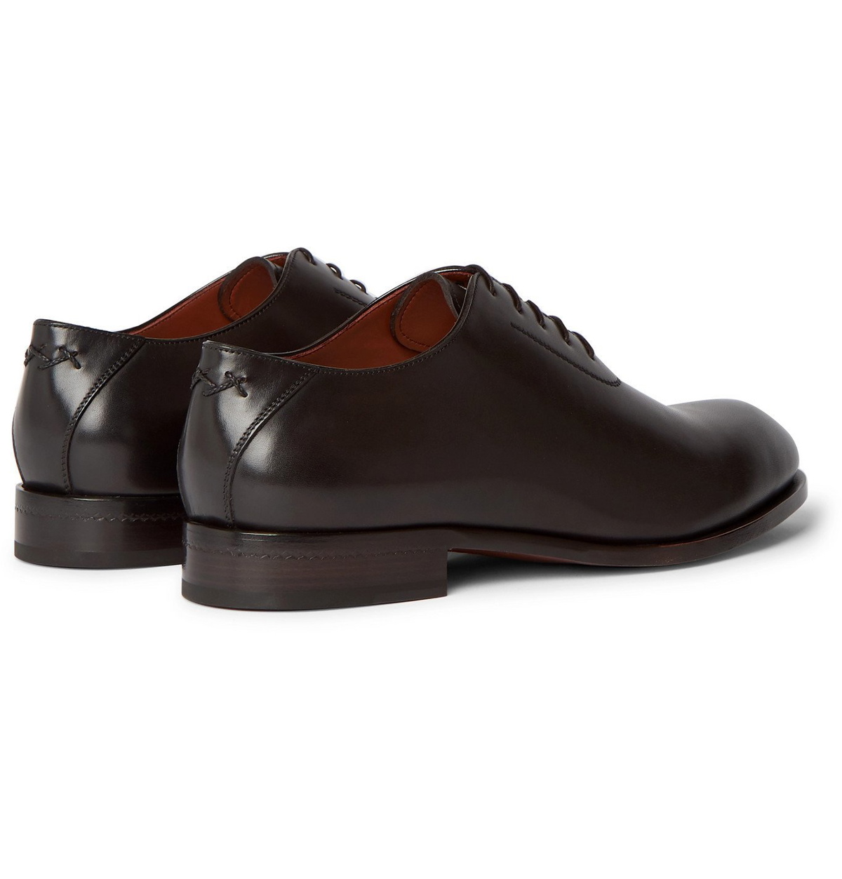 Ermenegildo Zegna Leather Derby Shoes - Brown Oxfords, Shoes - ZGN87893