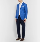 Kiton - Azure Slim-Fit Unstructured Cashmere, Linen and Silk-Blend Blazer - Blue