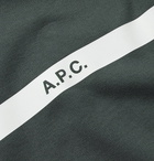 A.P.C. - Caserne Logo-Print Cotton-Jersey Hoodie - Men - Green