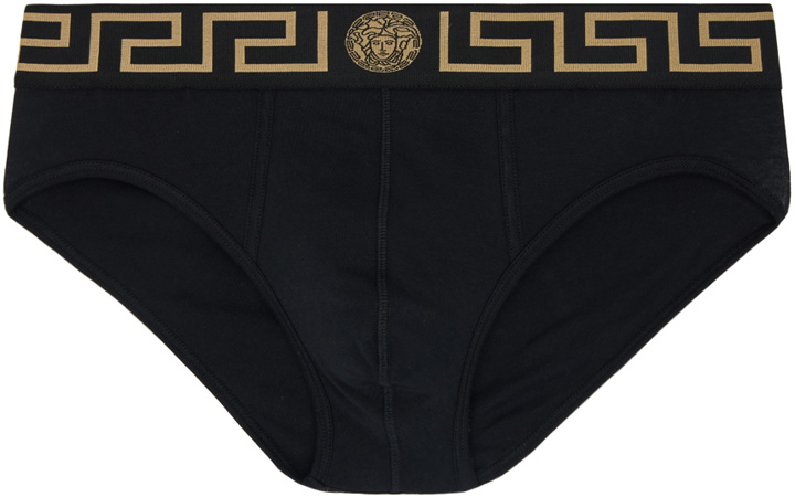 Photo: Versace Underwear Black Greca Briefs