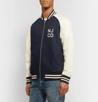 Nudie Jeans - Mark Reversible Logo-Print Cotton and Tencel-Blend Bomber Jacket - Navy