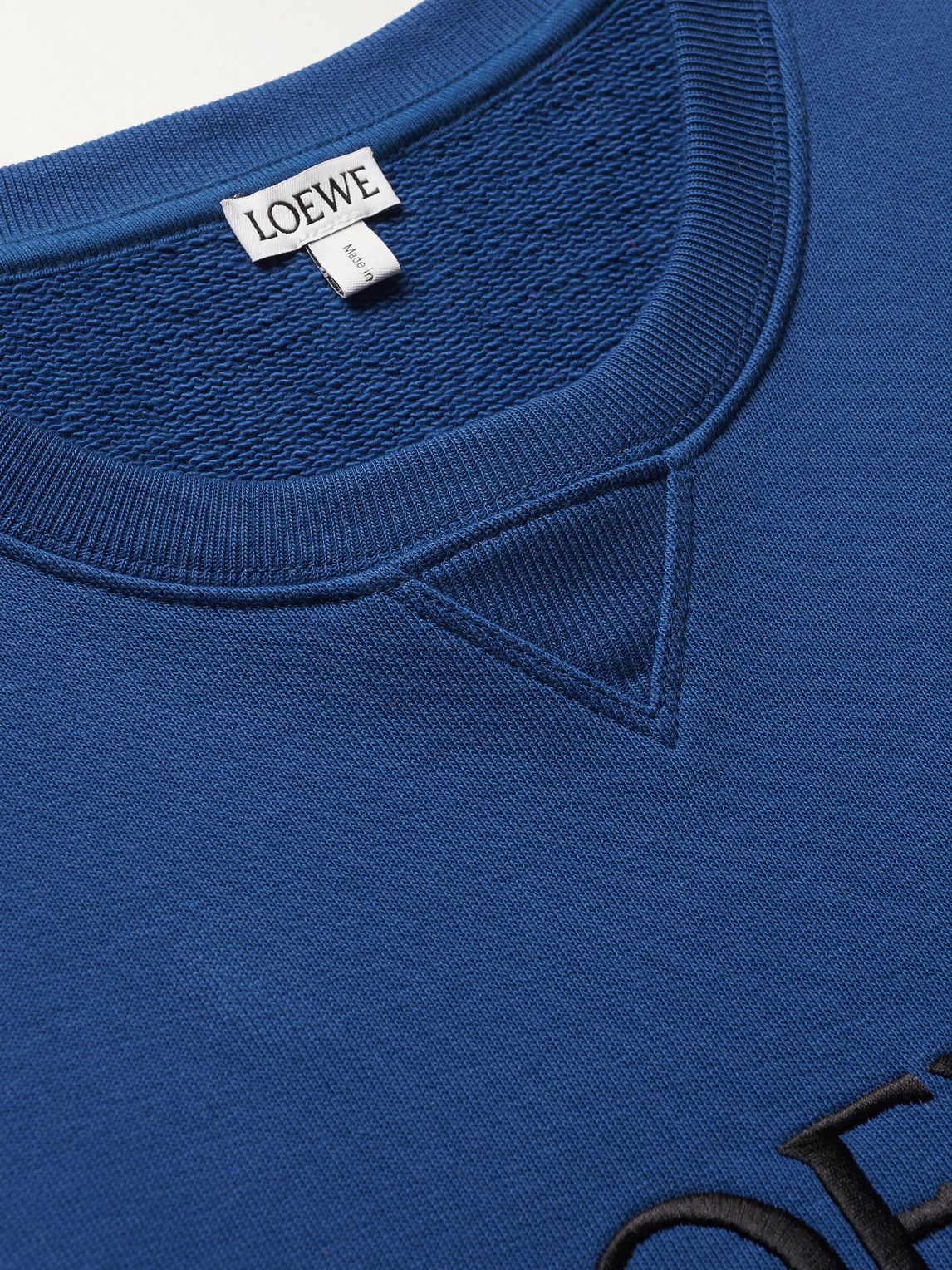 Loewe - Logo-Embroidered Cotton-Jersey Sweatshirt - Blue Loewe