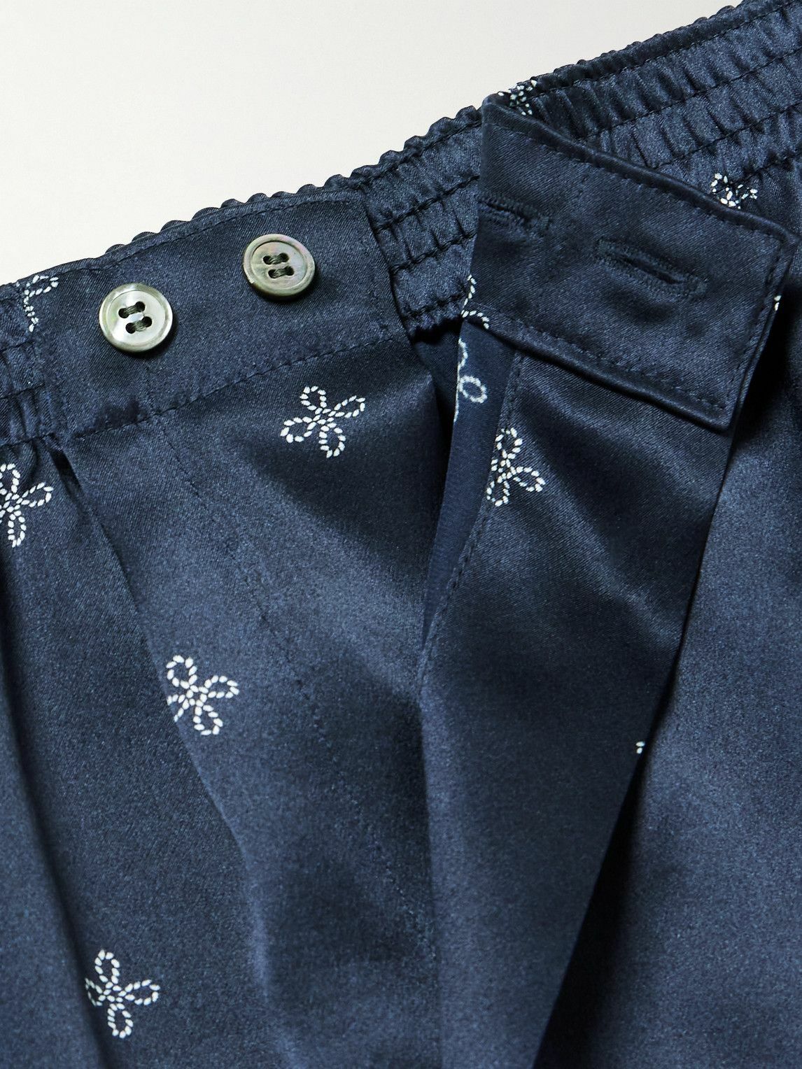 Derek Rose - Brindisi Printed Silk-Satin Boxer Shorts - Blue