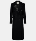 Blumarine Embellished double-breasted wool-blend coat