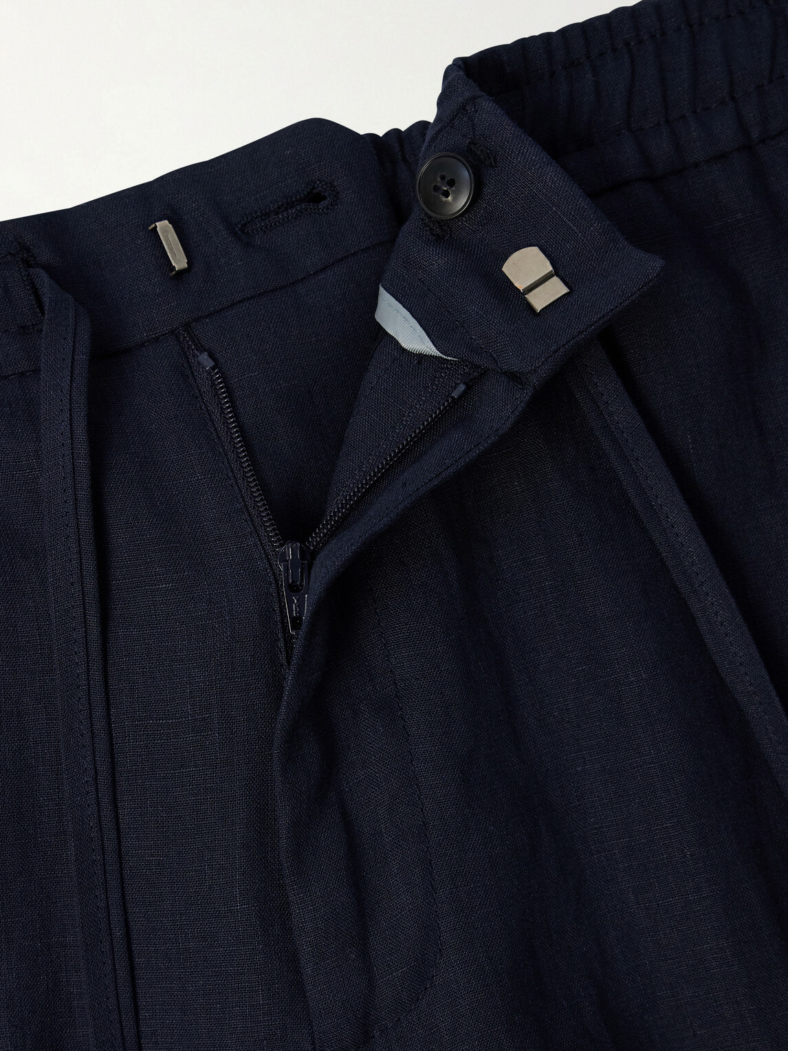 Canali - Straight-Leg Linen Trousers - Blue