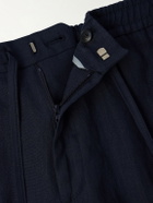 Canali - Straight-Leg Linen Trousers - Blue