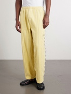BODE - Croquet Ground Logo-Embroidered Cotton-Terry Sweatpants - Yellow