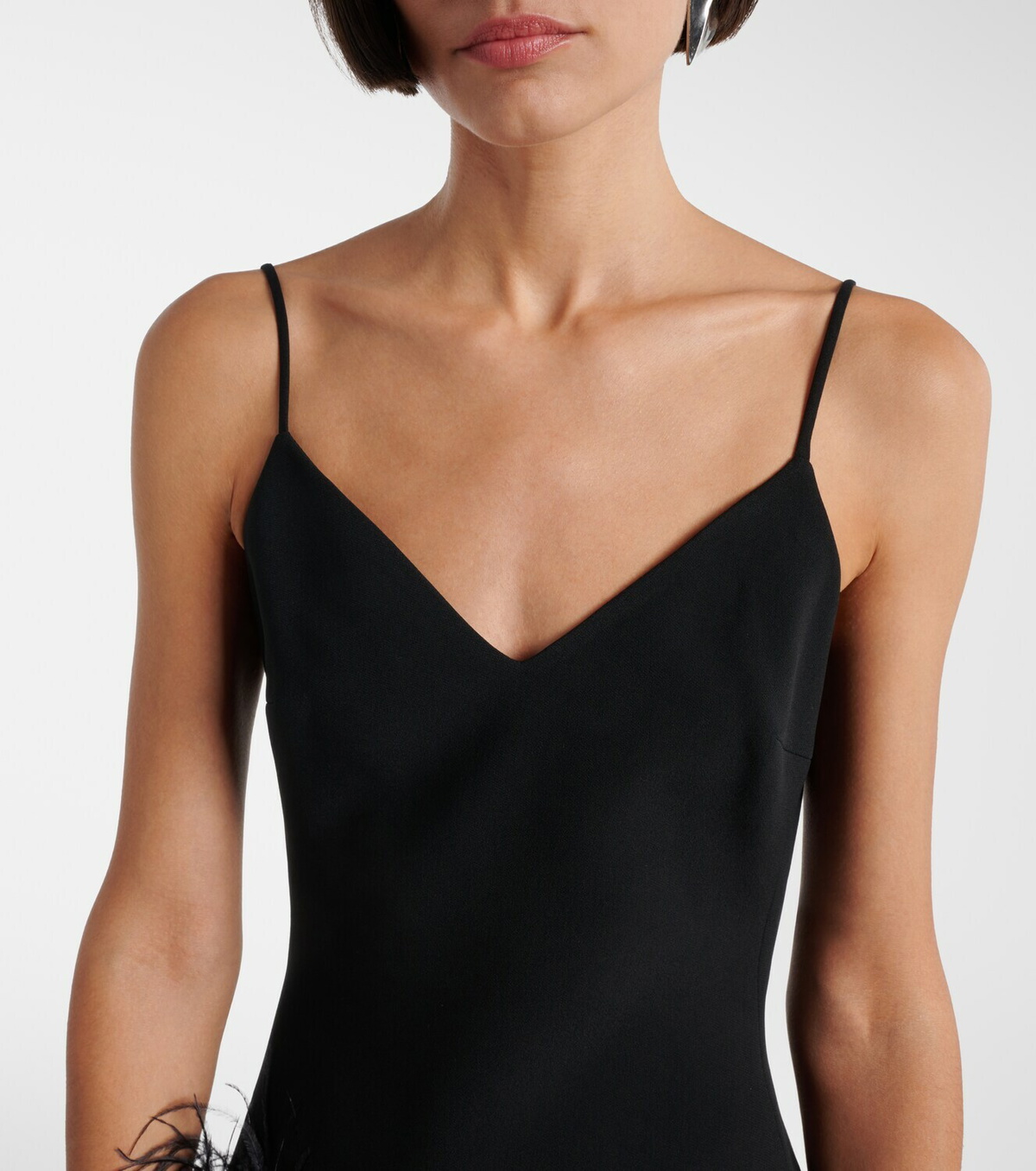David Koma Feather-trimmed minidress