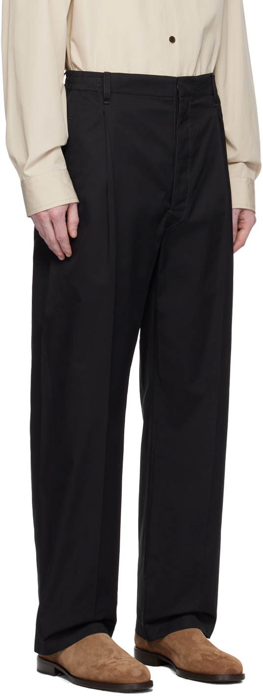 LEMAIRE Black Easy Pleated Trousers Lemaire