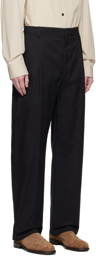 LEMAIRE Black Easy Pleated Trousers
