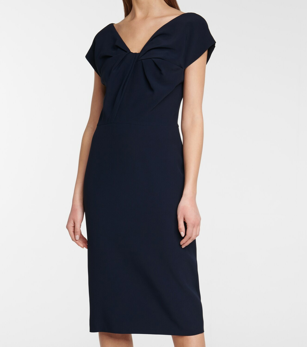 【Alexander McQueen】★tailored pencil midi dress Alexander McQueen Leaf Midi Pencil Dress in Dahlia Pink