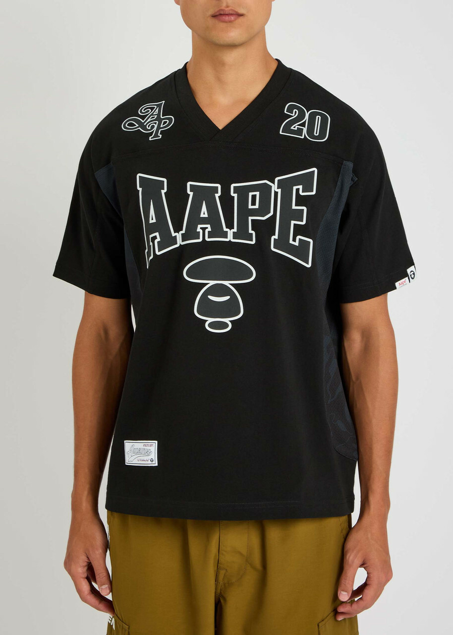 Aape Mesh Varsity Cotton T-shirt Black
