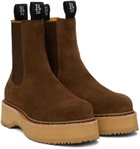 R13 Brown Single Stack Chelsea Boots