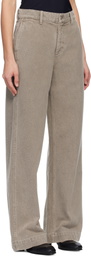 mfpen Beige Straight Cut Jeans