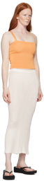 Calle Del Mar Off-White Ribbed Skirt