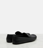 The Row Leo leather slip-on shoes
