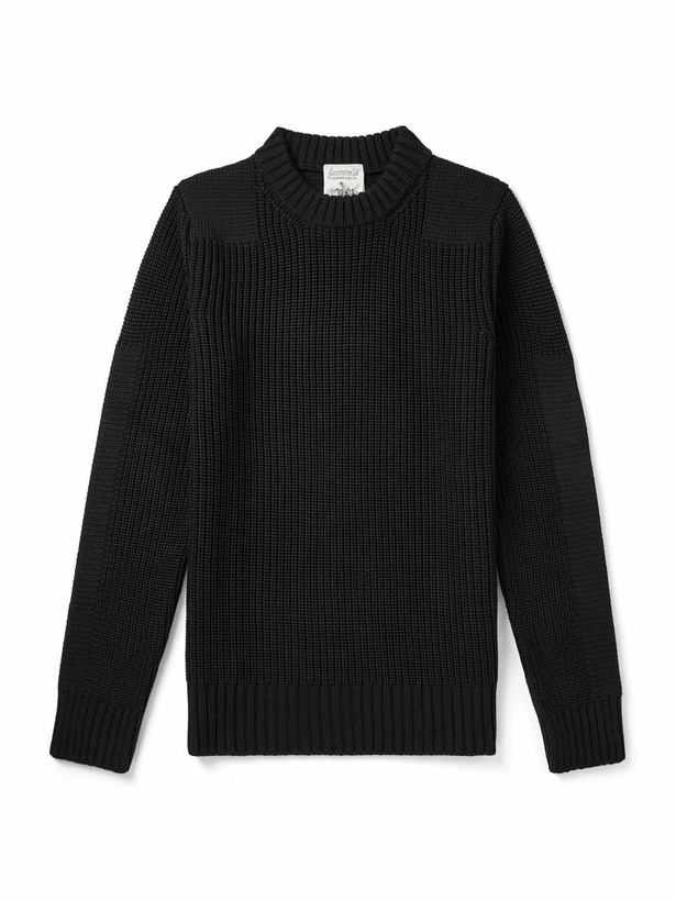 Photo: S.N.S. Herning - Robust Slim-Fit Ribbed Merino Wool Sweater - Black
