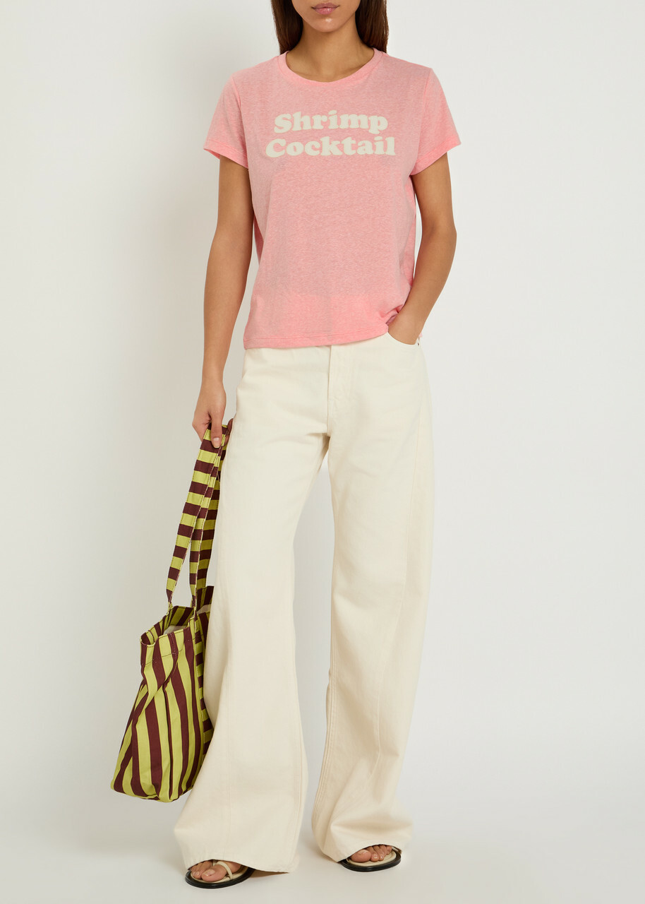 Mother The Boxy Goodie Goodie Appliquéd Jersey T-shirt Pink