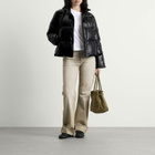 Nothing Written Women's Lambskin Leather Puffer in Black