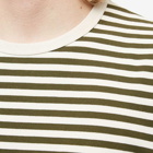 Nanamica Men's Long Sleeve CoolMax Stripe T-Shirt in Khaki And Beige