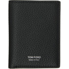TOM FORD Black Grain Leather Folding Card Holder