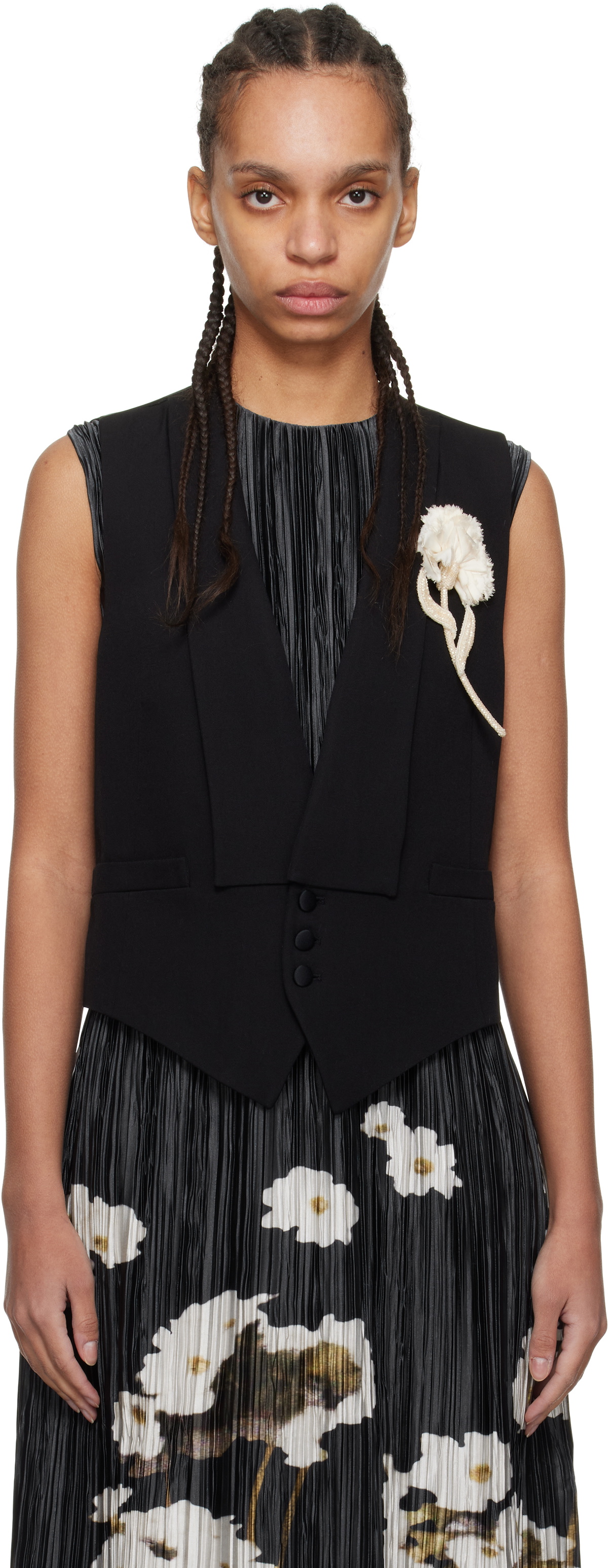Erdem Black Sleeveless Tailored Vest