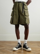 KAPITAL - Cotton and Nylon-Blend Ripstop Drawstring Cargo Shorts - Green