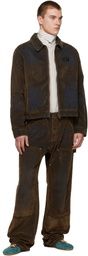 KidSuper Brown Flocked Work Denim Jacket