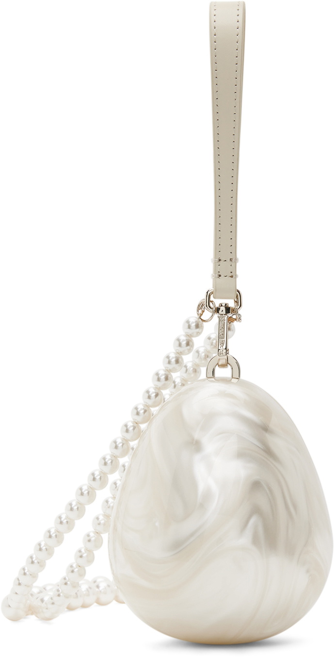 Simone Rocha White Pearl Micro Handheld Egg Bag Simone Rocha