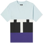 The Trilogy Tapes Men's Cut & Sew T-Shirt in Blue/Black/Purple