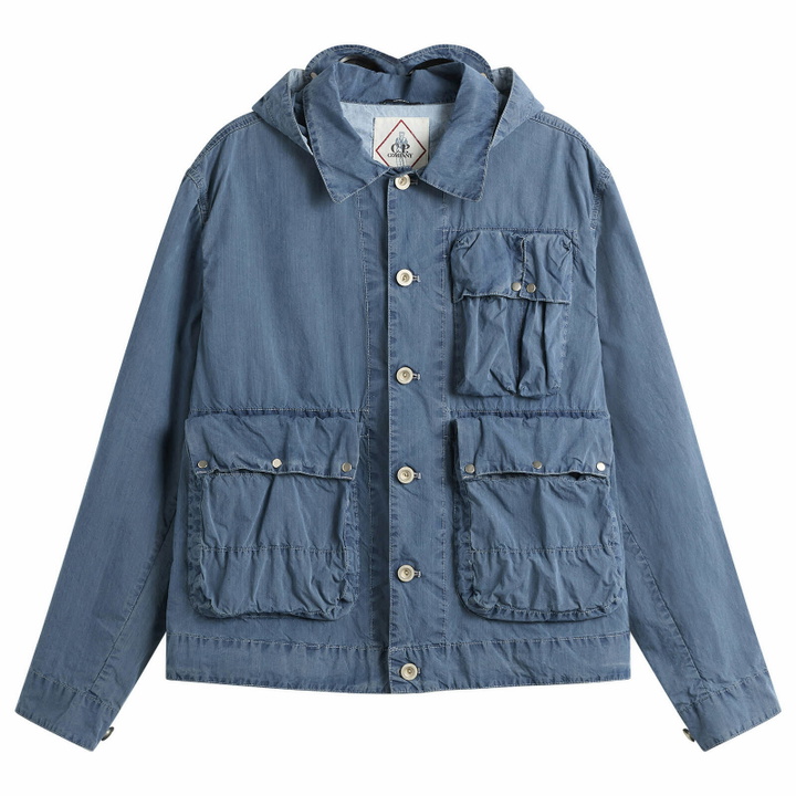 Photo: C.P. Company Men's 50 Fili Bleached Multi Pocket Jacket in Stone Bleach