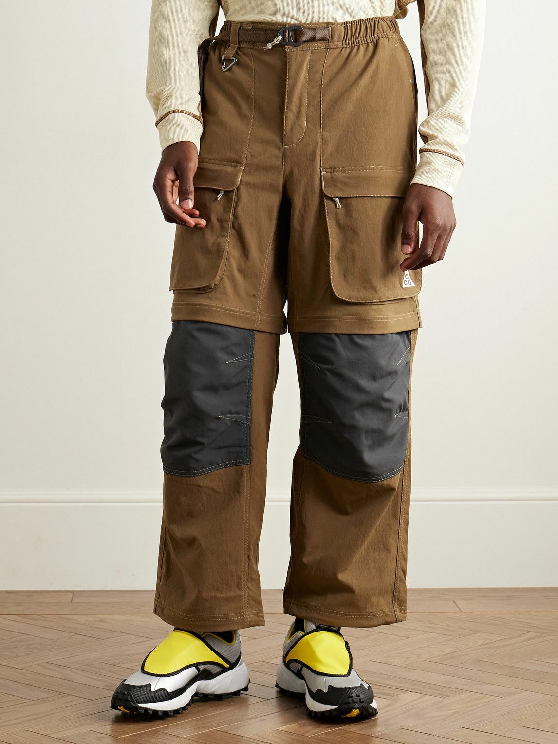 Nike - ACG Smith Summit Straight-Leg Convertible Shell Cargo Trousers - Brown