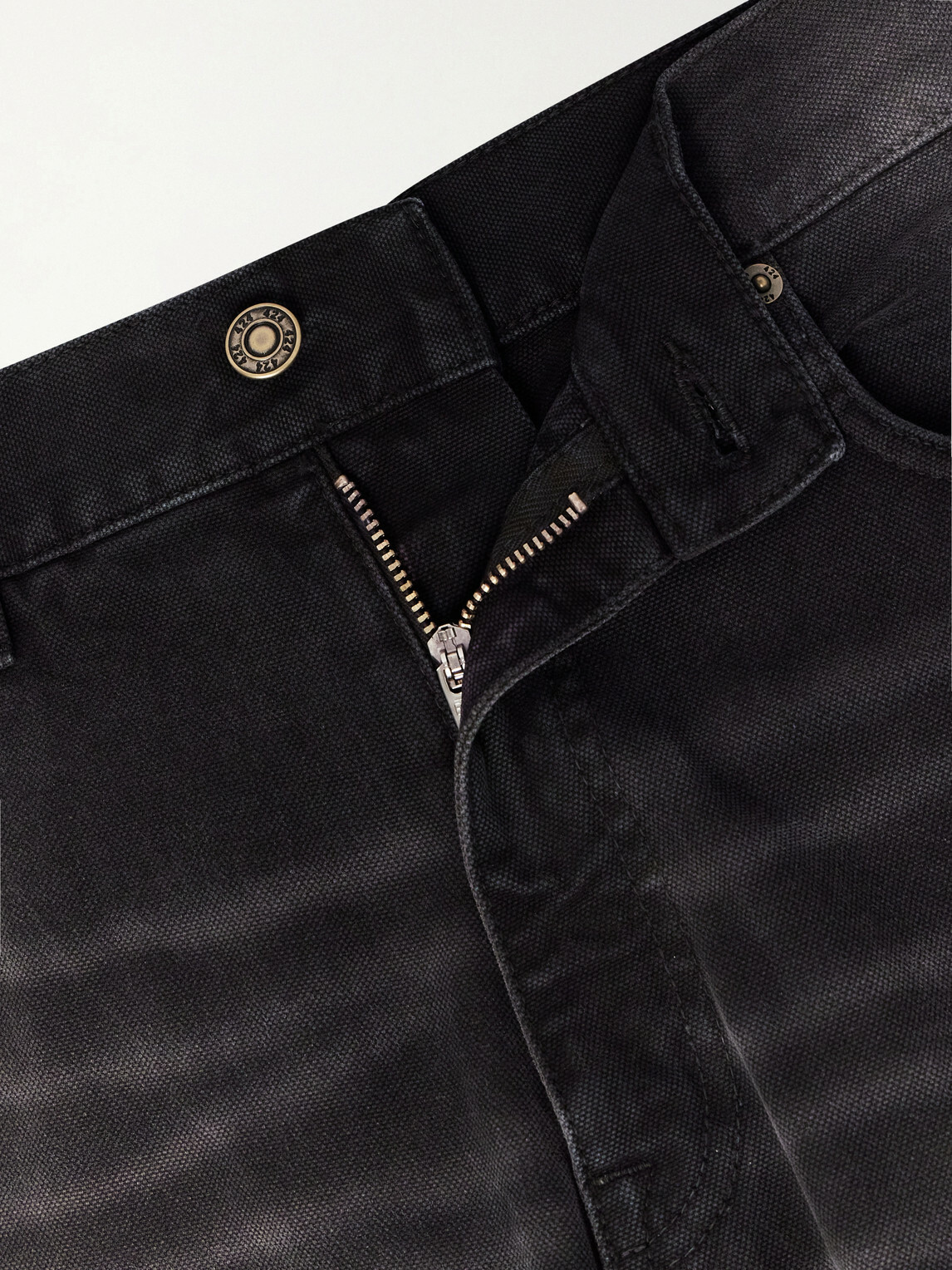 424 - Straight-Leg Cotton-Canvas Trousers - Black