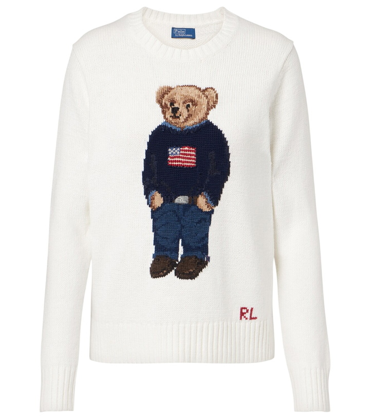 Photo: Polo Ralph Lauren Polo Bear intarsia linen and cotton sweater
