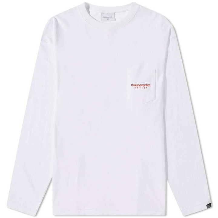 Photo: thisisneverthat Men's Long Sleeve L-Logo Pocket T-Shirt in White
