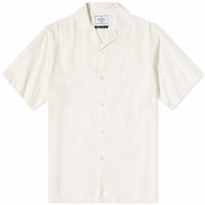 Photo: Portuguese Flannel Men's Dogtown Vacation Shirt in Off White