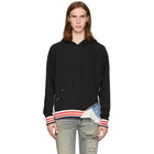 Greg Lauren Black 50/50 Jersey/Denim Hoodie