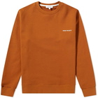 Norse Projects Men's Vagn Logo Crew Sweat in Rufous Orange