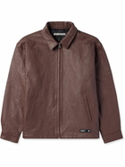 Neighborhood - Logo-Appliquéd Leather Jacket - Brown