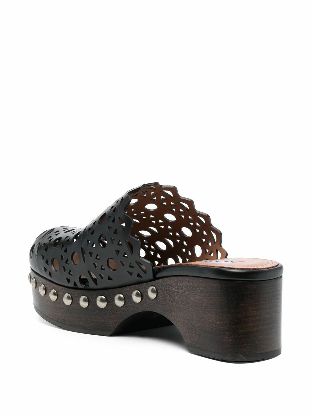 ALAIA BREATHABLE FLAT-TOE MULES 25S IN WHITE CALFSKIN main image 0