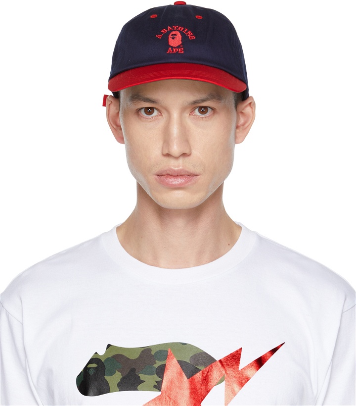 Photo: BAPE Navy & Red Embroidered Cap