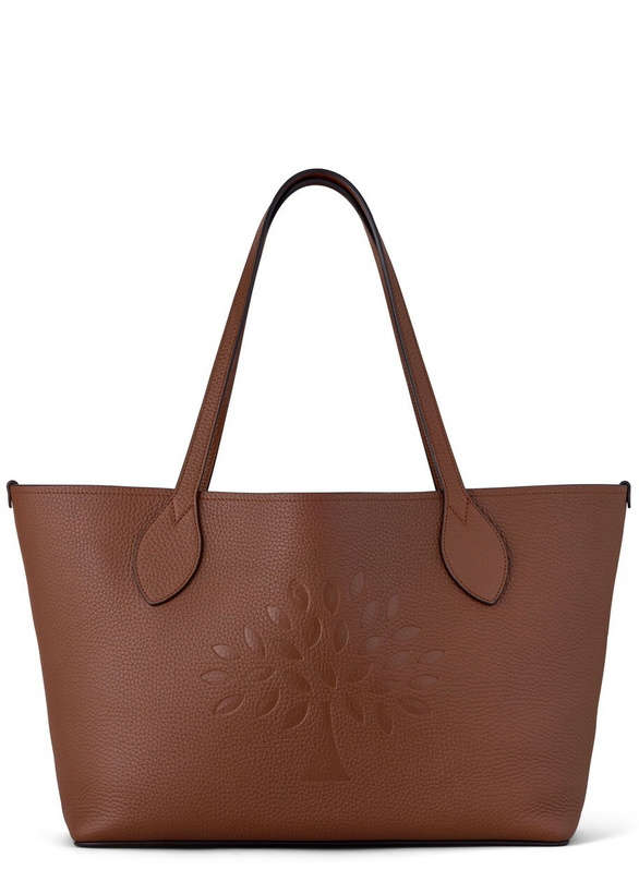 Photo: Mulberry Logo Grained Leather Tote bag - Brown - One Size
