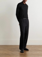 Incotex - Incotex Zanone Slim-Fit Cashmere and Silk-Blend Polo Shirt - Black