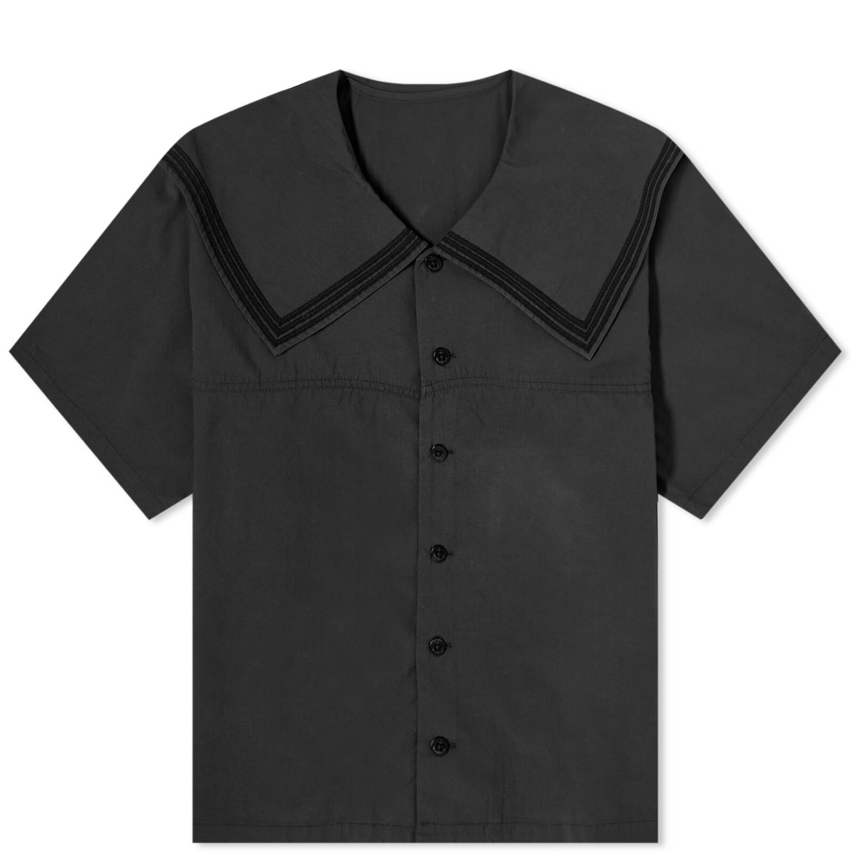 Beams Boy Women's Sailor Collar Shirt in Black Beams Boy