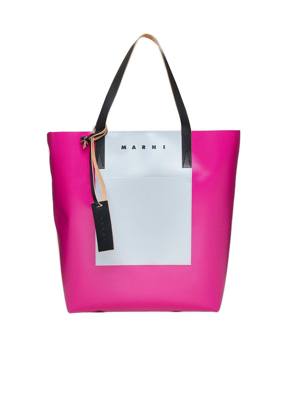 Marni Black & Blue Camo Tribeca PVC Shopping Bag Marni