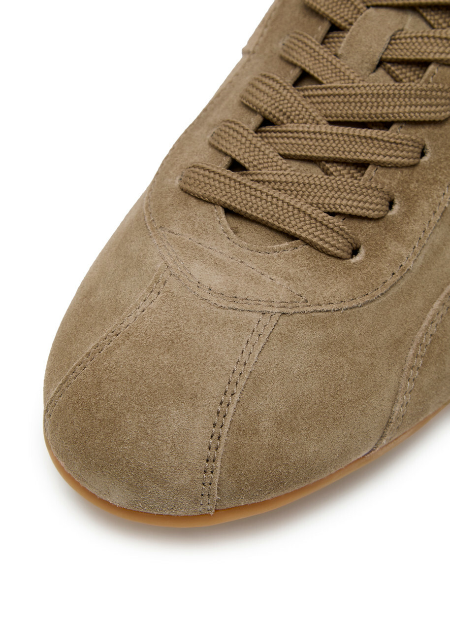 Tods Panelled Suede Sneakers Brown