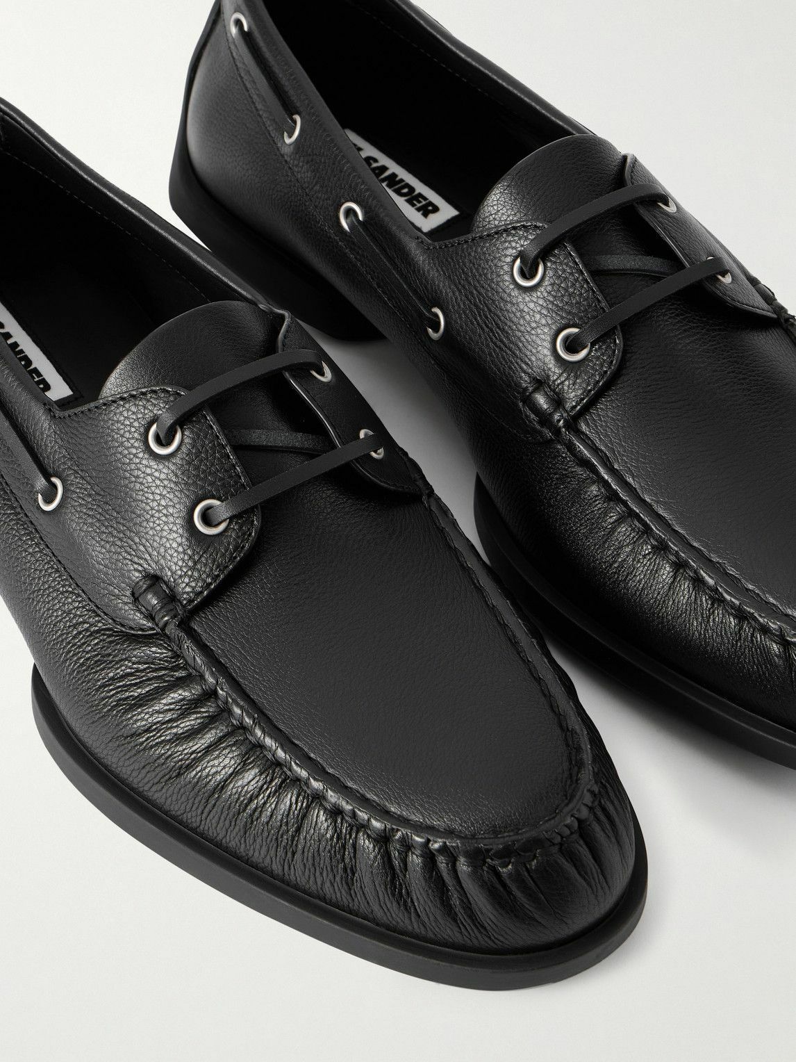 Jil Sander - Leather Boat Shoes - Black