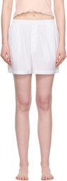SKIMS White Cotton Poplin Boxer Pyjama Shorts