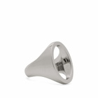 MM6 Maison Margiela Men's Open Signet 4MM Ring in Palladio Polished